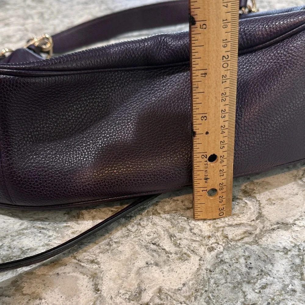 Coach Dark Purple Leather Hobo Bag - Picture 7 of 9